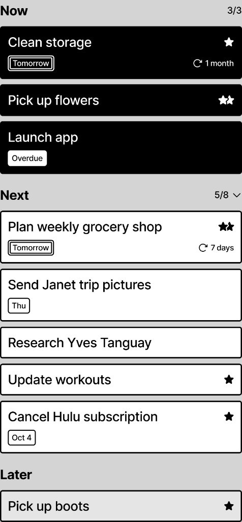 Screenshot of the Welm todo list app